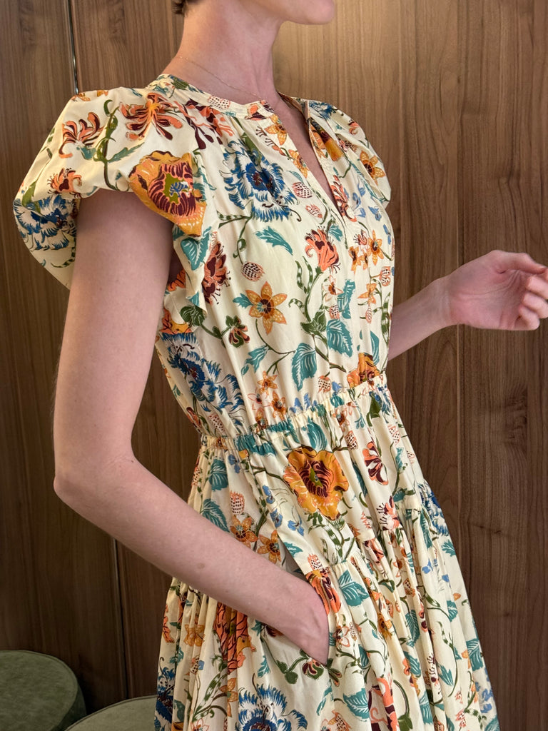 Marin Cotton Midi Dress Abalone