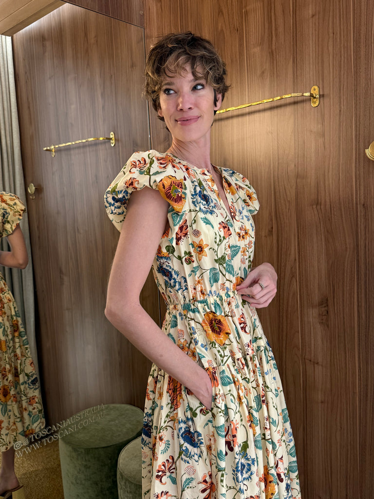 Marin Cotton Midi Dress Abalone