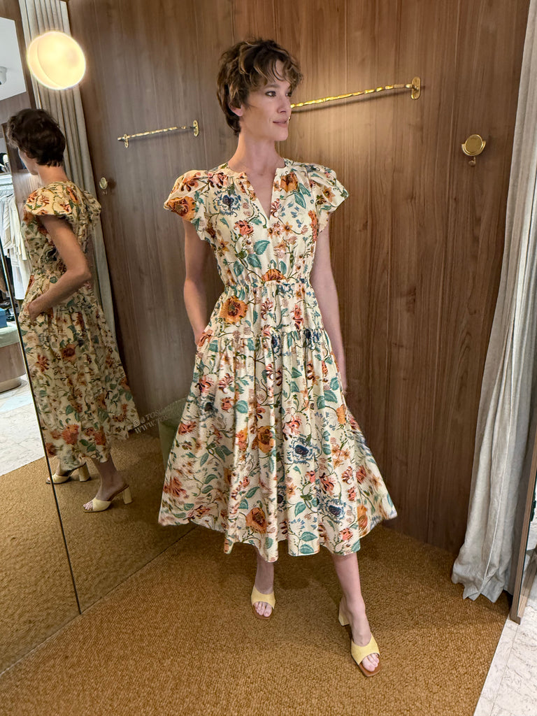 Marin Cotton Midi Dress Abalone