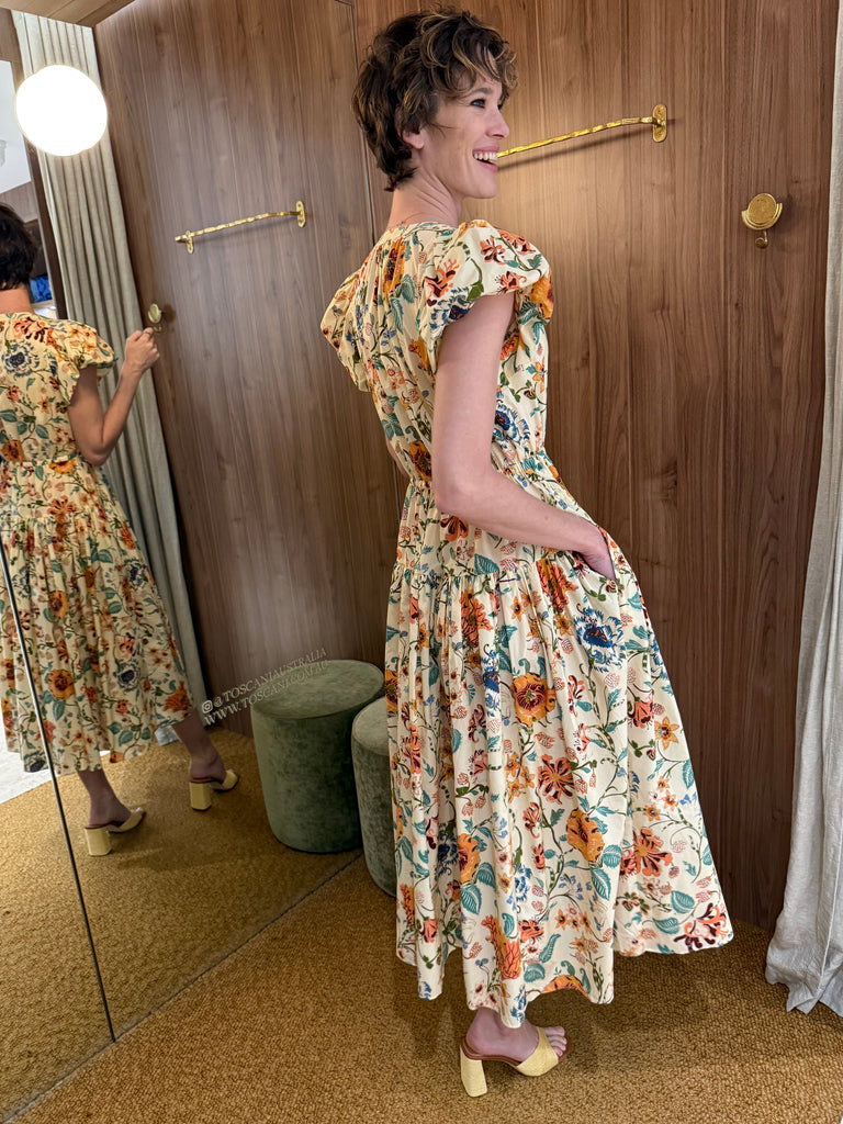 Marin Cotton Midi Dress Abalone