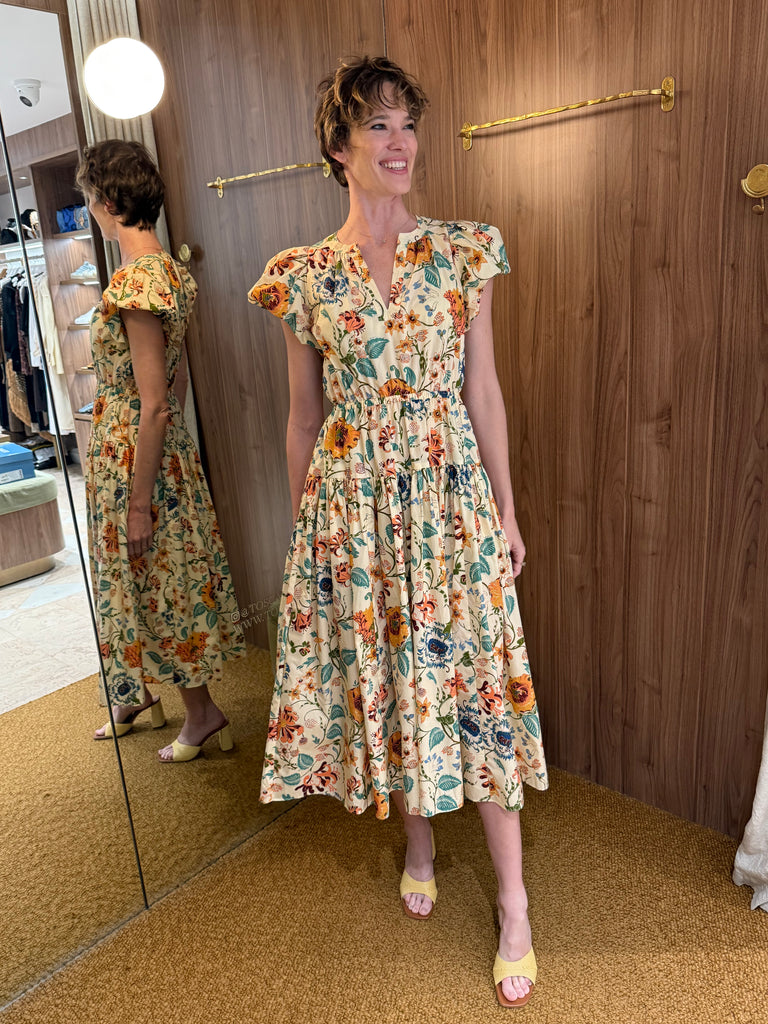 Marin Cotton Midi Dress Abalone