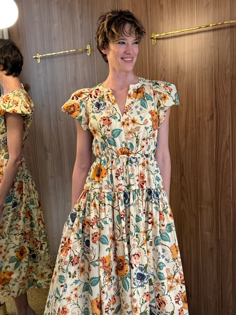 Marin Cotton Midi Dress Abalone