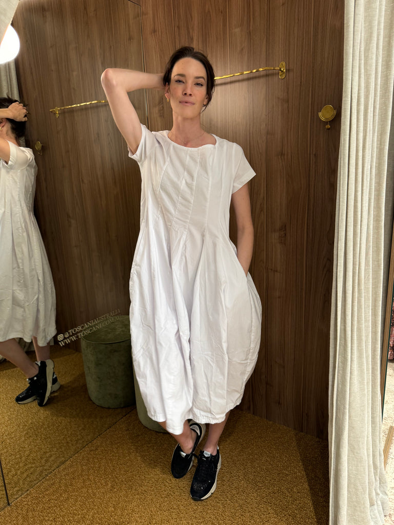 White Short Sleeve Dress