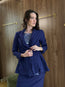 Navy Frill Neck Jacket