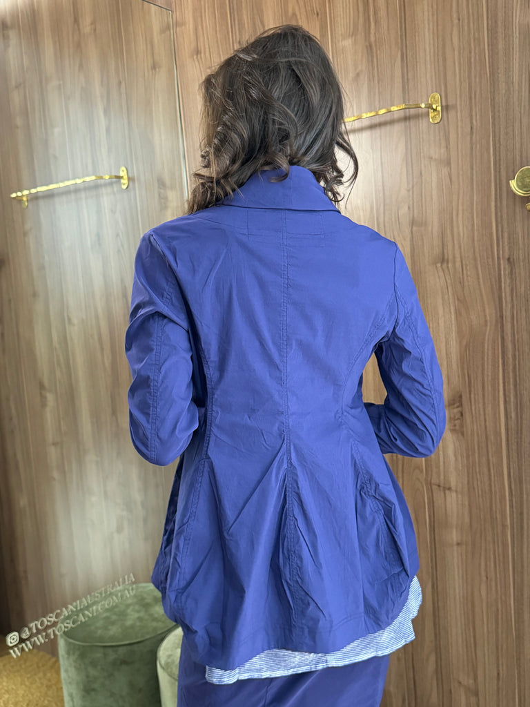 Navy Frill Neck Jacket