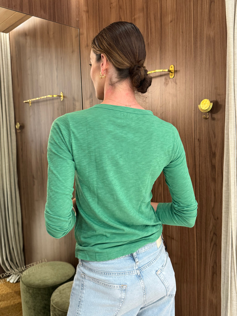 Lizzie Tee O Neck Long Sleeve Emerald Green
