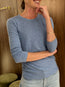 Lizzie Tee O Neck Long Sleeve Ceramic Blue