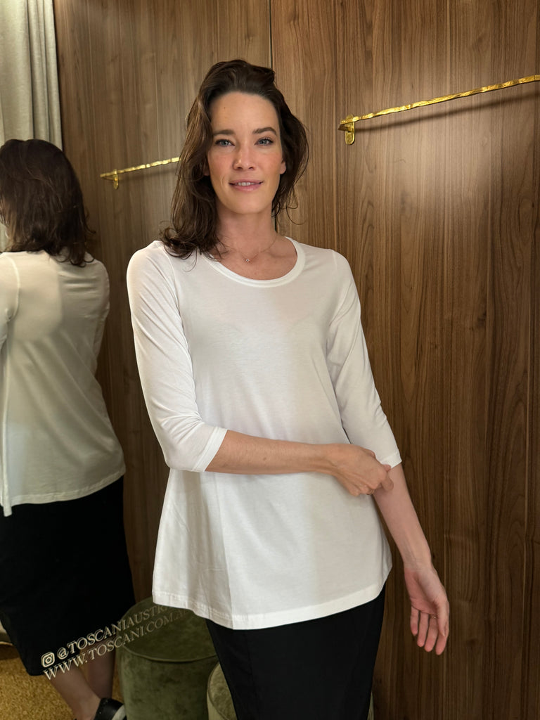 White 3/4 Sleeve Tee