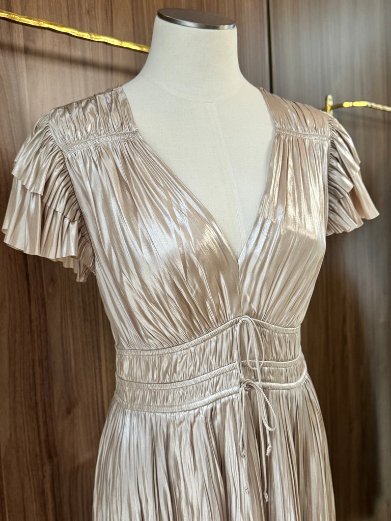 Patrice Flutter Sleeve Midi Dress Opal