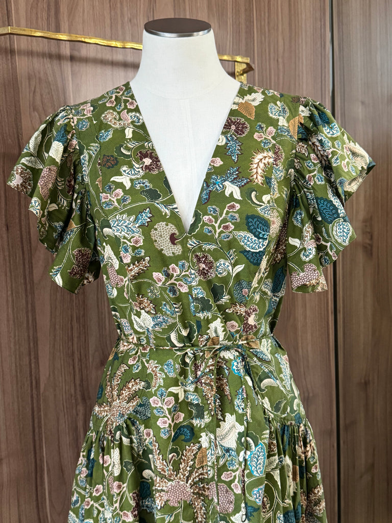 Darya Drop Waist Midi Dress Lichen