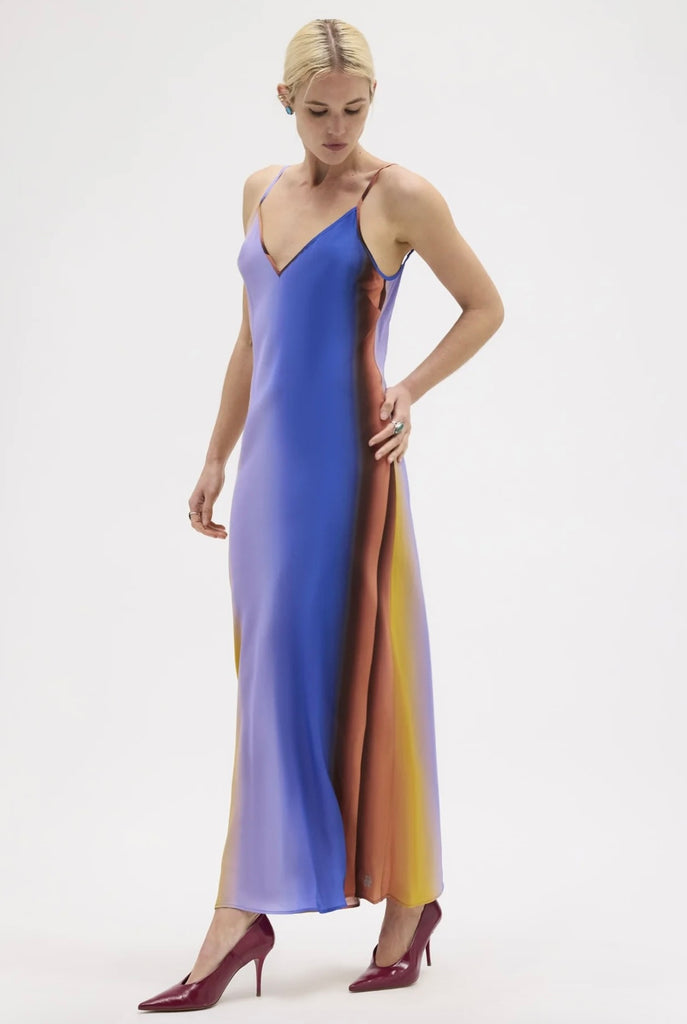 Nightfall Silk Chiffon Bias Maxi Dress