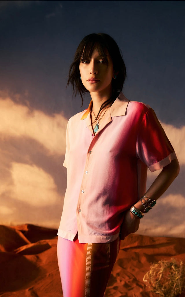 Mirage Silk Chiffon Short Sleeve Shirt