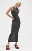 Metallic Ribbed Maxi Dress