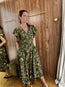 Darya Drop Waist Midi Dress Lichen