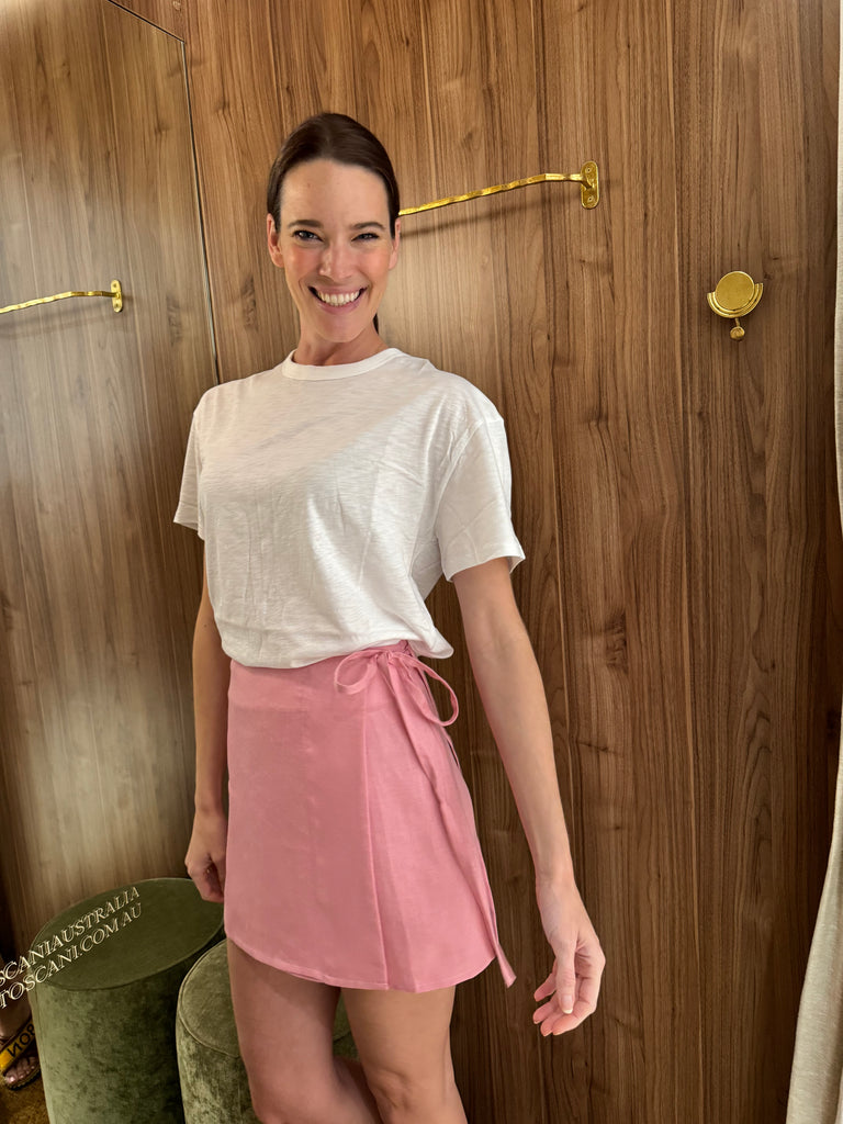 Positano Wrap Skirt Flamingo Pink