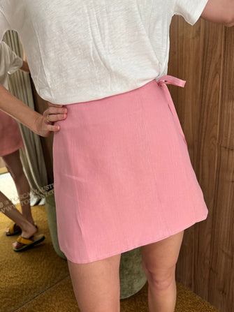 Positano Wrap Skirt Flamingo Pink