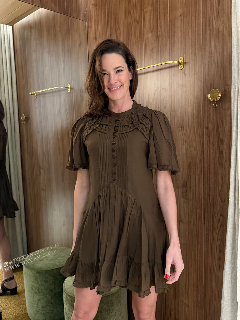 Celyana Dress Dark Khaki