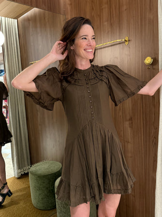 Celyana Dress Dark Khaki