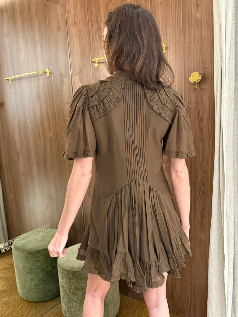 Celyana Dress Dark Khaki