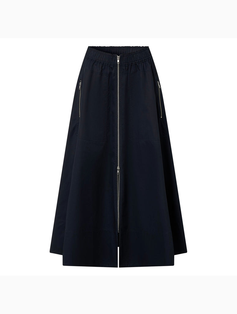 Zip Utility Midi Skirt