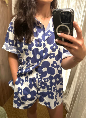 Nahui Ollin Short Sleeve Shirt Blue