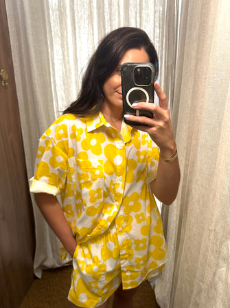 Nahui Ollin Short Sleeve Shirt Yellow