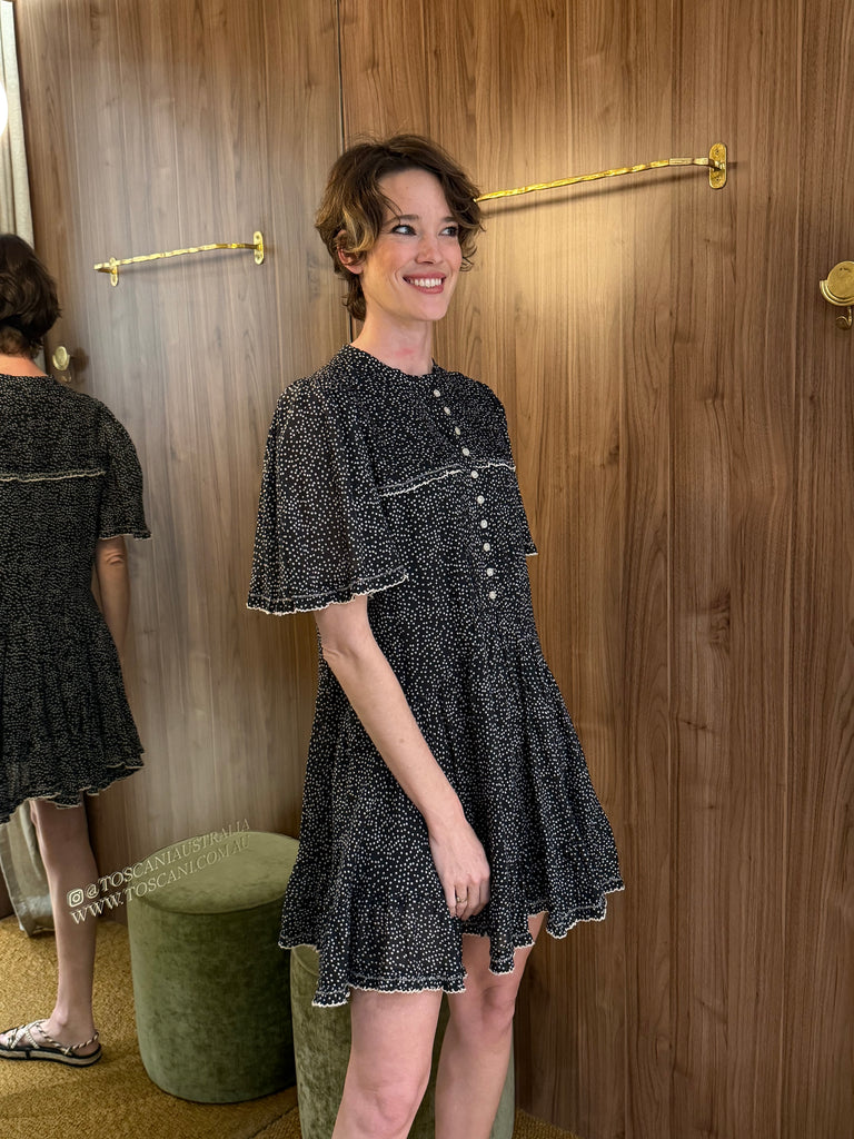 Daynia Dress Black Ecru