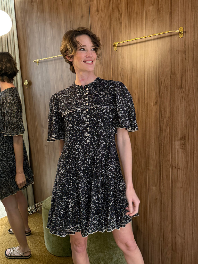Daynia Dress Black Ecru