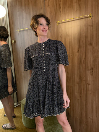 Daynia Dress Black Ecru