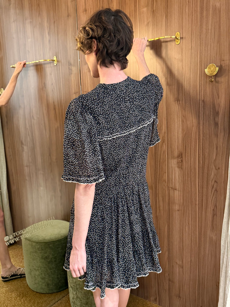 Daynia Dress Black Ecru