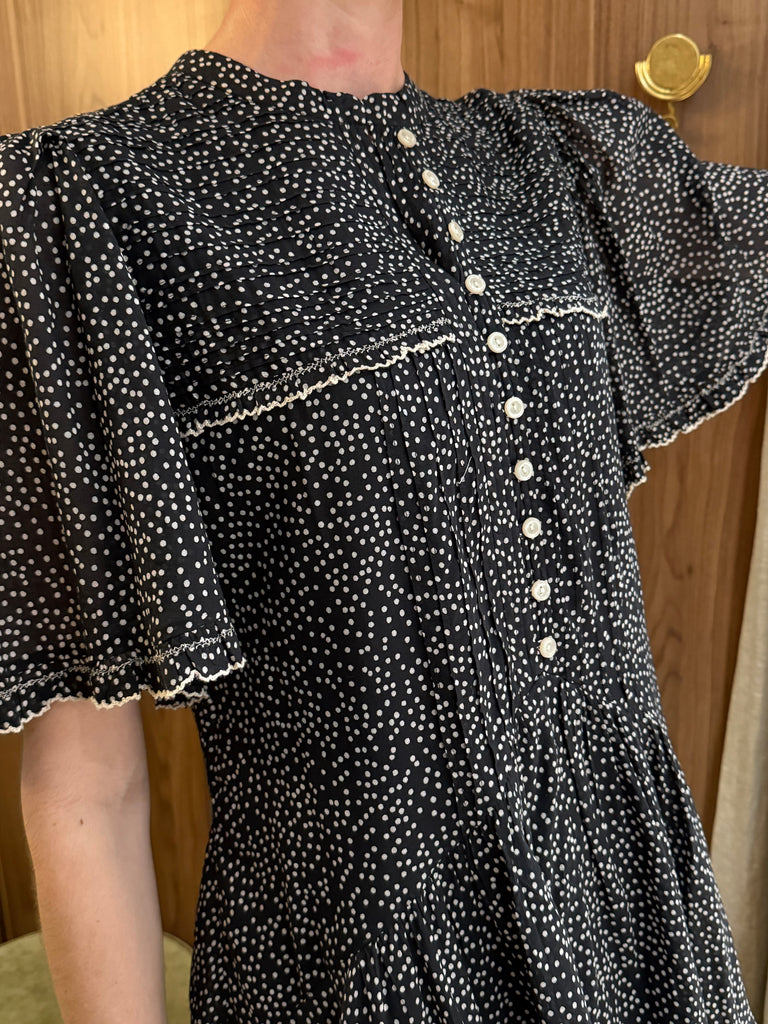 Daynia Dress Black Ecru
