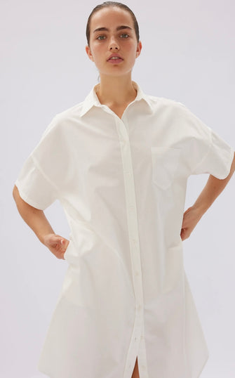 Chiara Short Sleeve Shirt Dress White