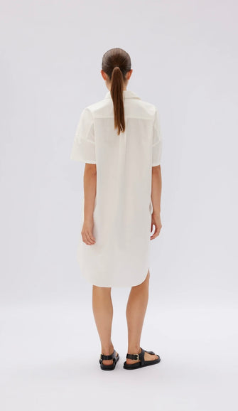 Chiara Short Sleeve Shirt Dress White