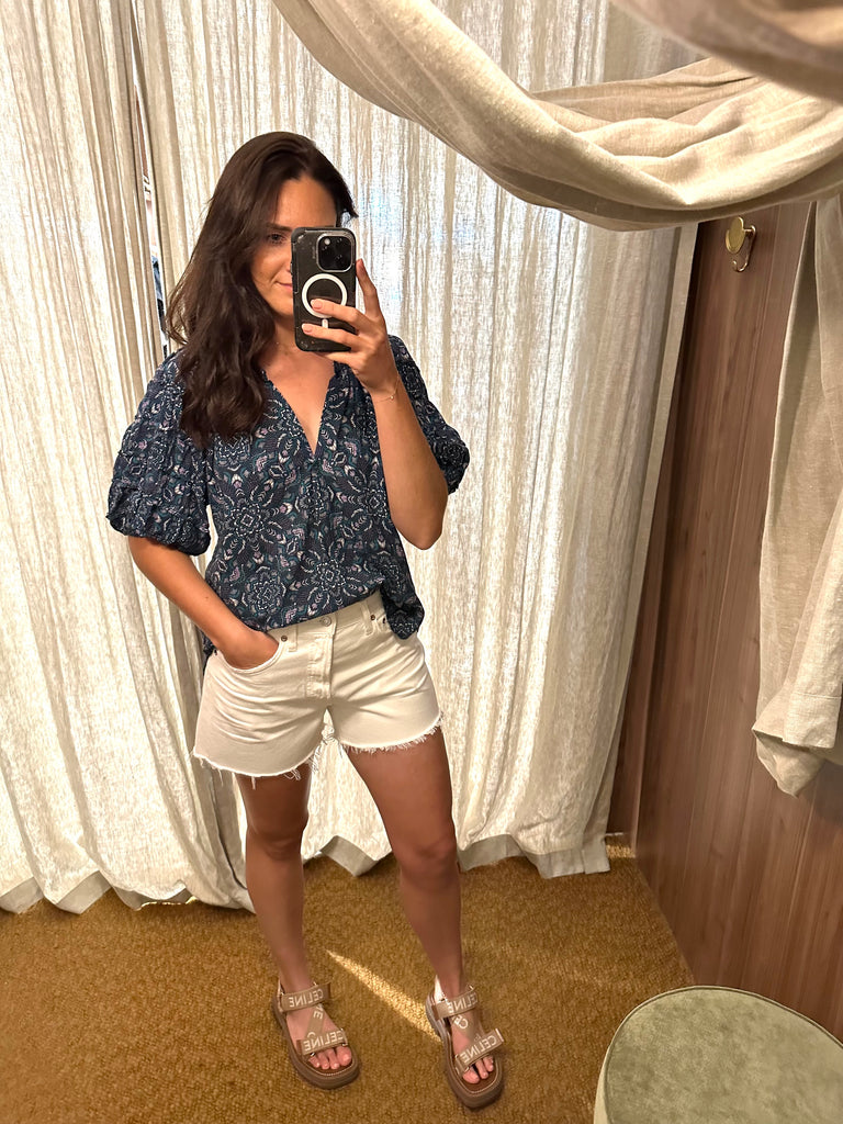 Lucia Top Indigo Flora