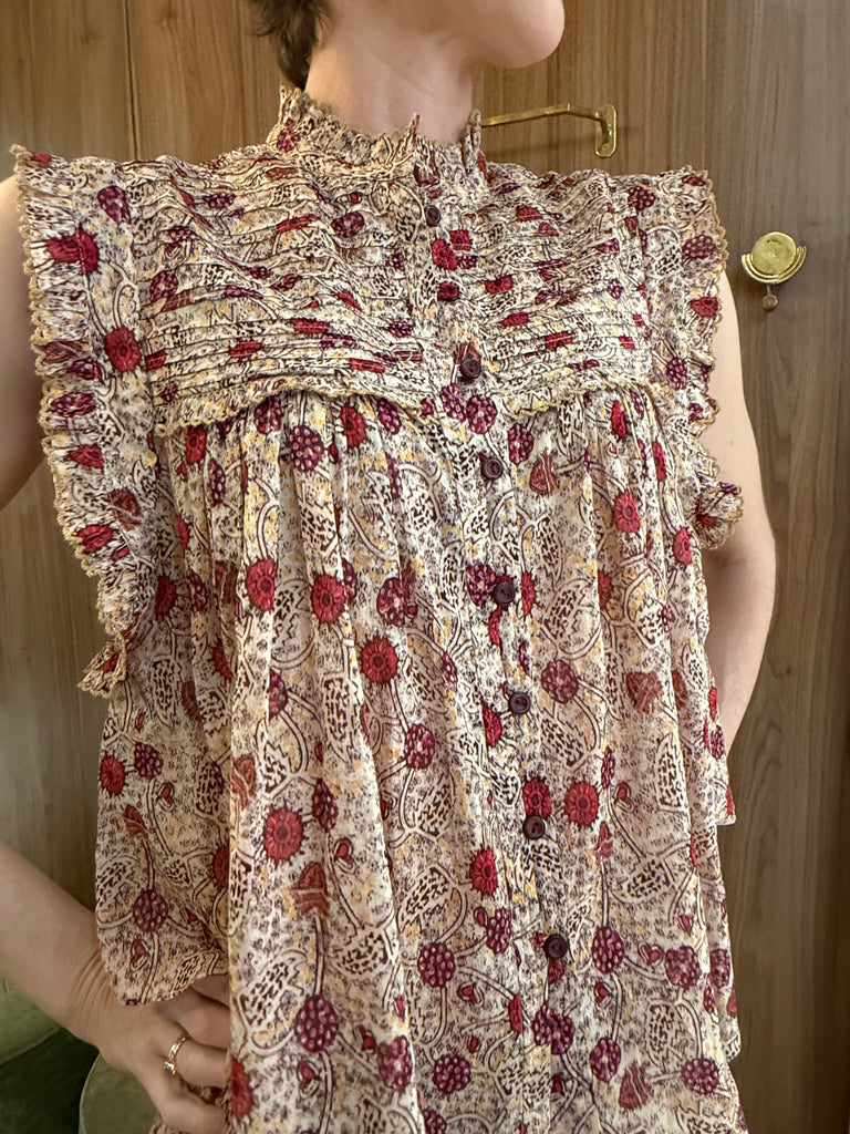 Dersia Top Ecru Raspberry
