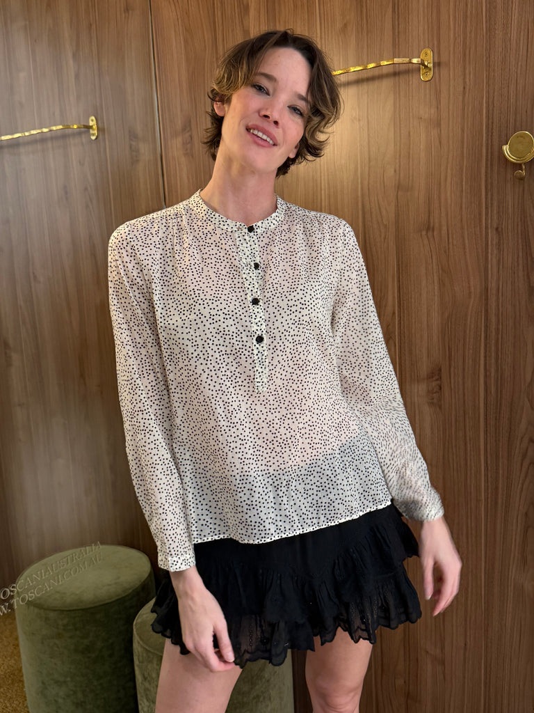 Maria Blouse Ecru Black