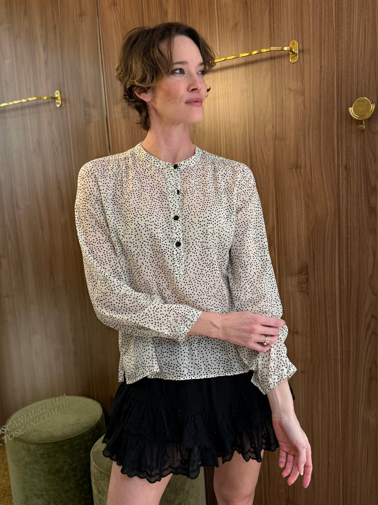 Maria Blouse Ecru Black