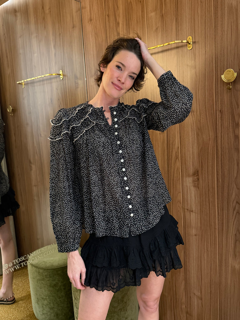 Christa Blouse Black Ecru