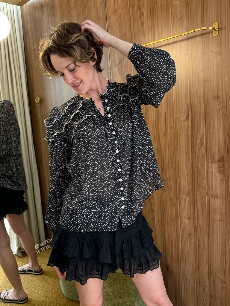 Christa Blouse Black Ecru