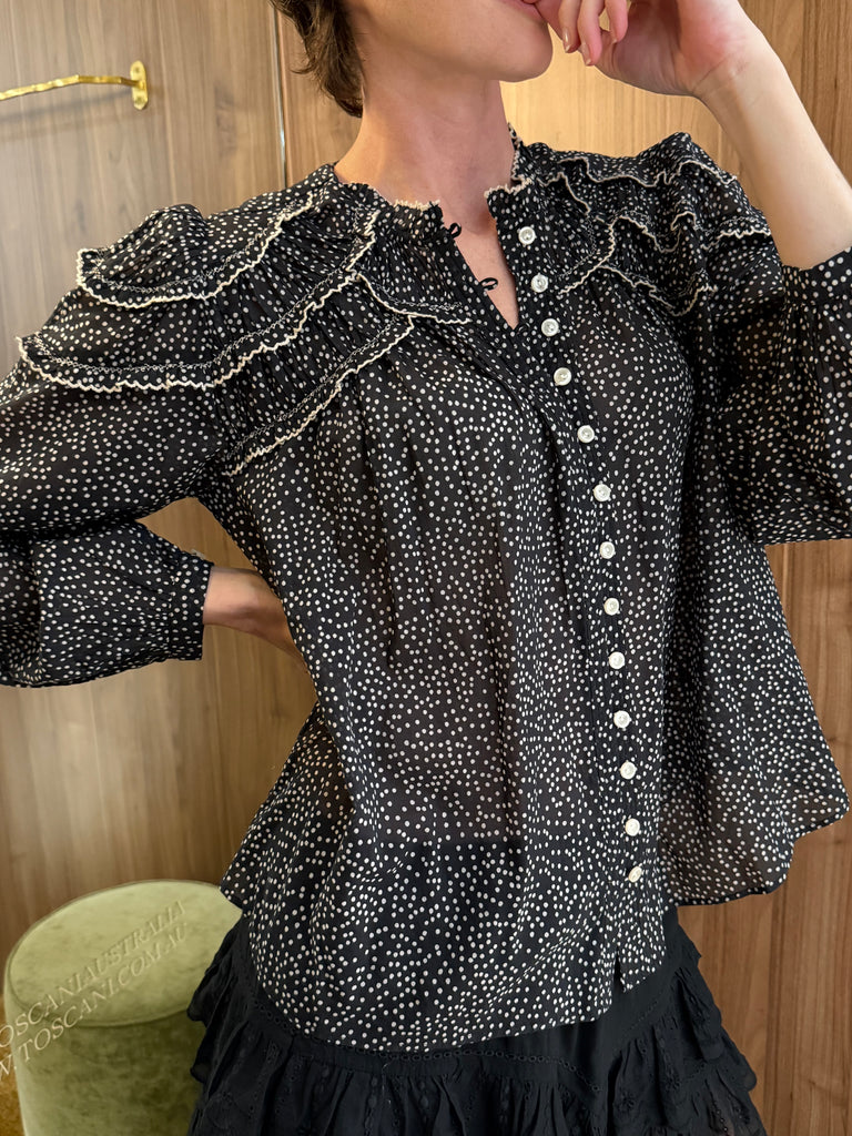 Christa Blouse Black Ecru