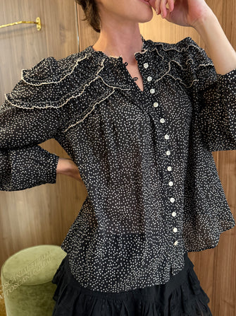 Christa Blouse Black Ecru