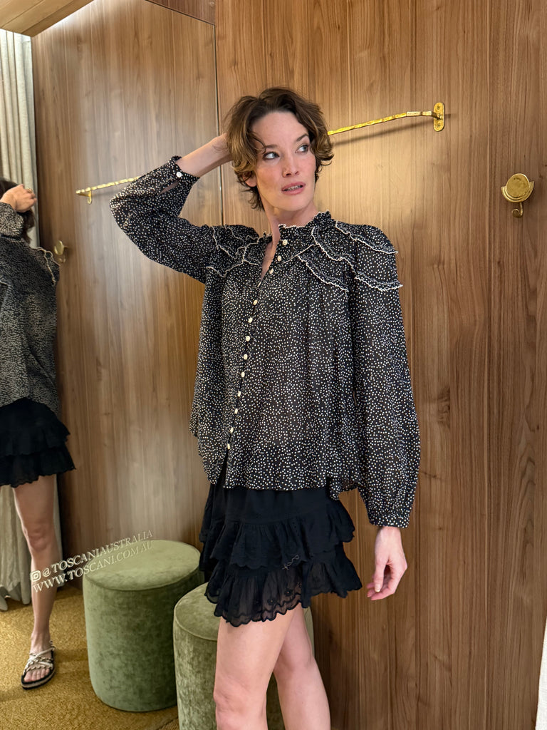 Christa Blouse Black Ecru