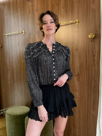 Christa Blouse Black Ecru