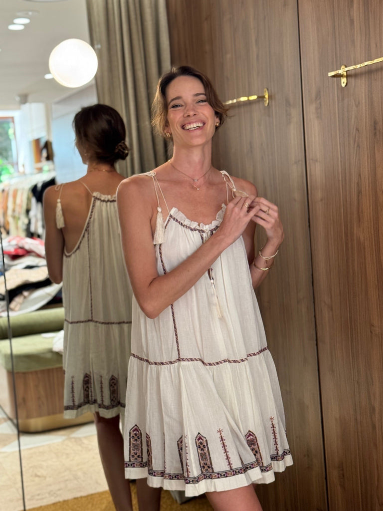 Flo Dress Ecru Ochre