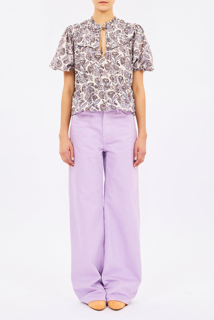 Elvie Short Sleeve Cotton Top Meadow