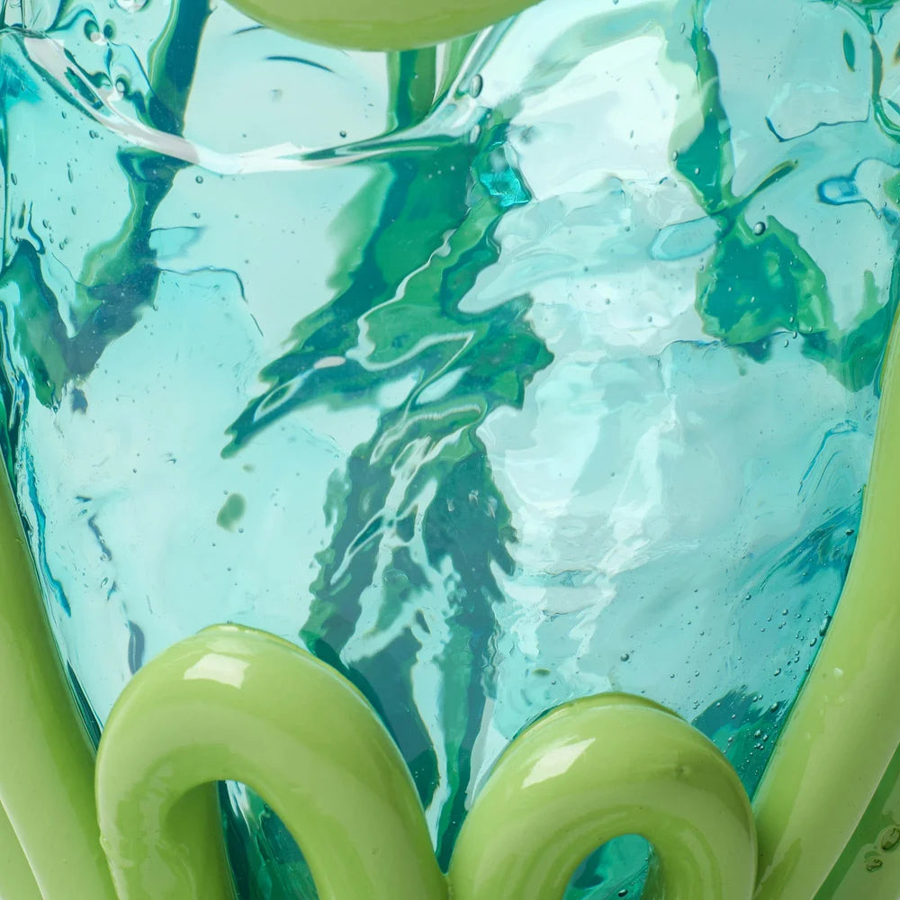 Indian Summer Vase M Clear Acqua Dark Mint PRE-ORDER