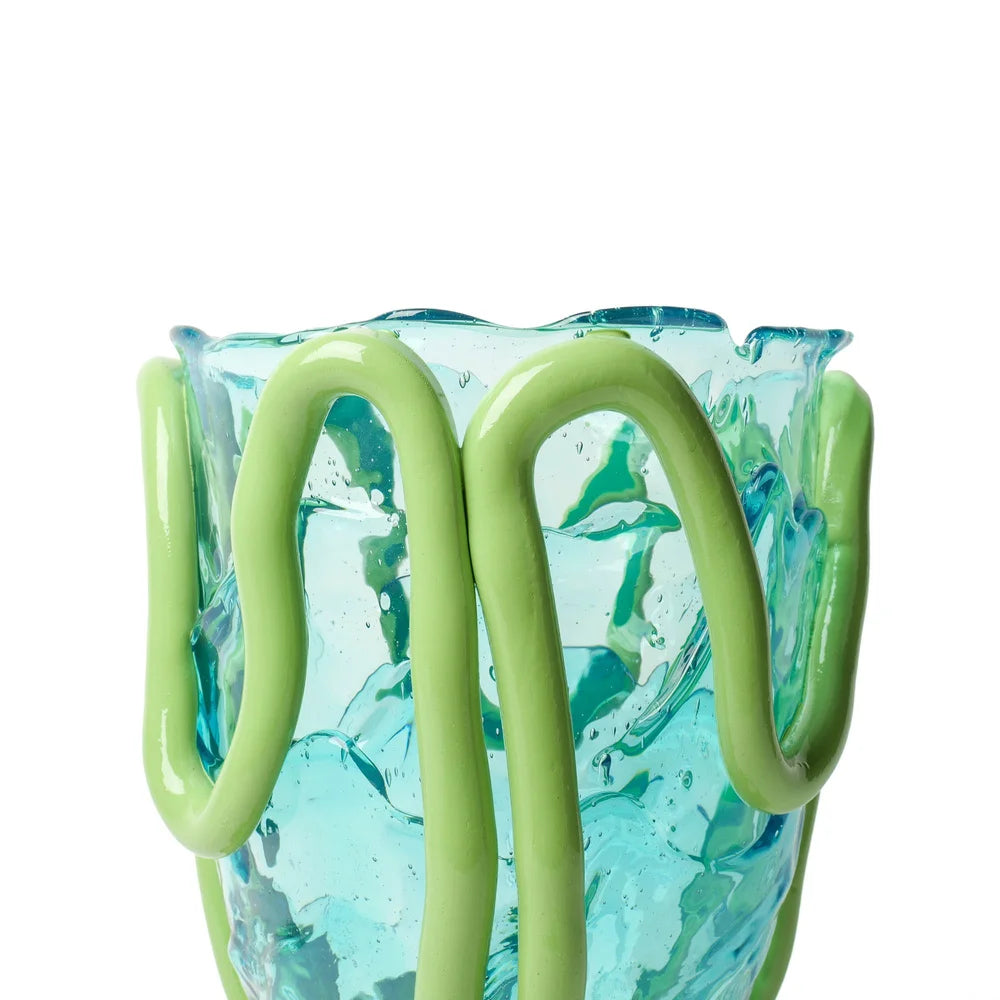 Indian Summer Vase M Clear Acqua Dark Mint PRE-ORDER