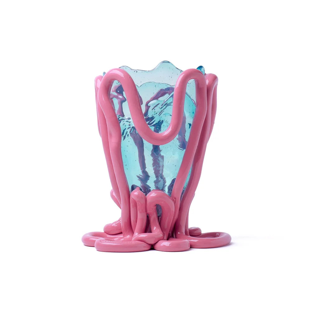Indian Summer Vase M Aqua & Mauve