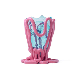 Indian Summer Vase M Aqua & Mauve