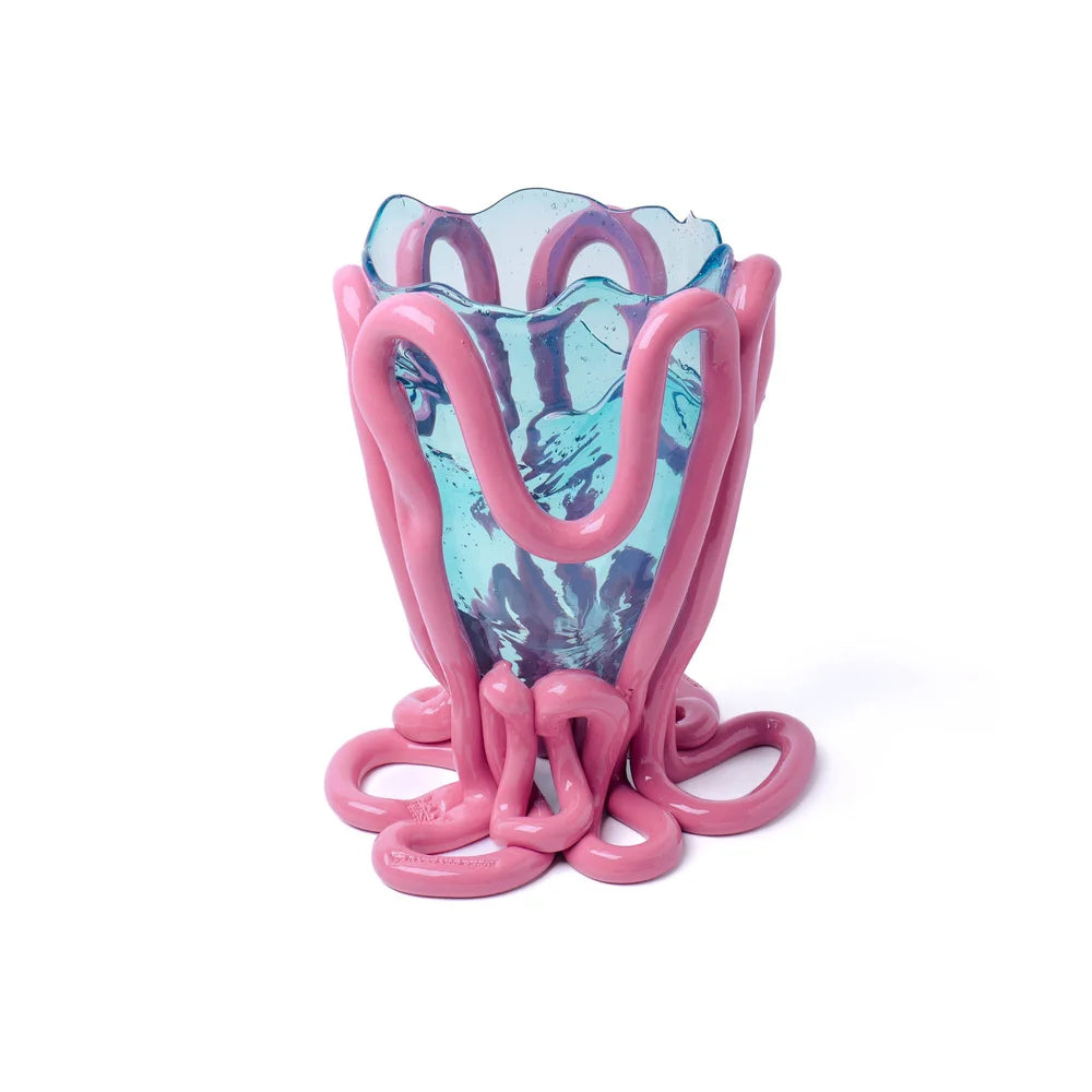 Indian Summer Vase M Aqua & Mauve